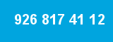 926 817 41 12 926 817 41 12